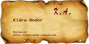 Klára Andor névjegykártya