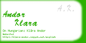 andor klara business card